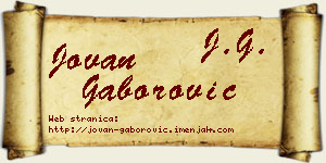 Jovan Gaborović vizit kartica